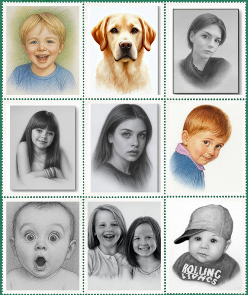 Black and white pencil portrait