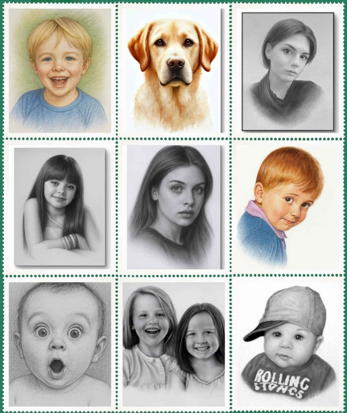Custom pet portrait artwork