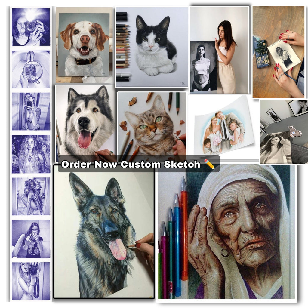 Custom pet portrait artwork