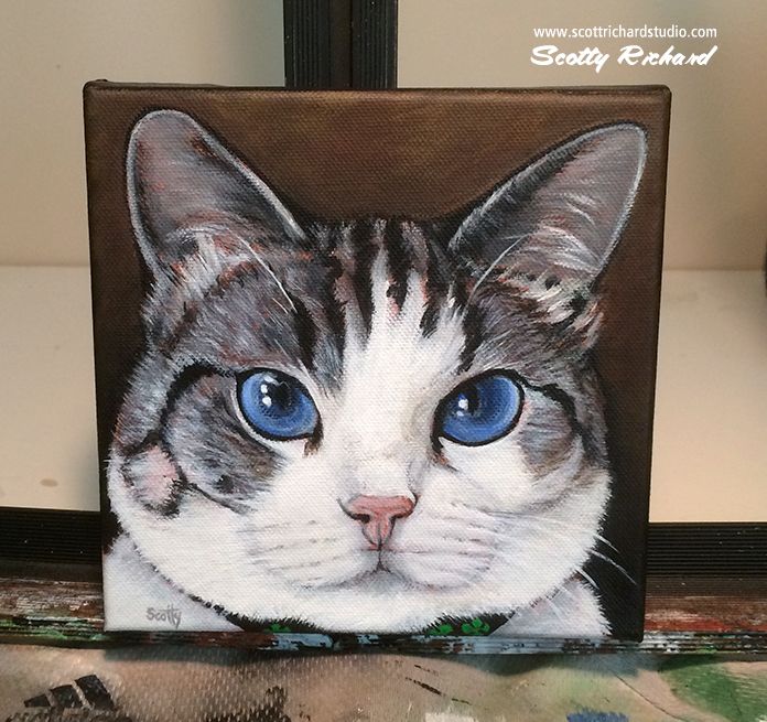 Custom pet portrait artwork