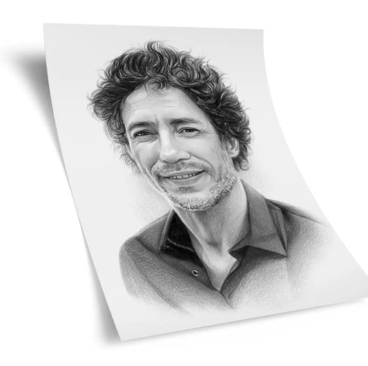Black and white pencil portrait – man