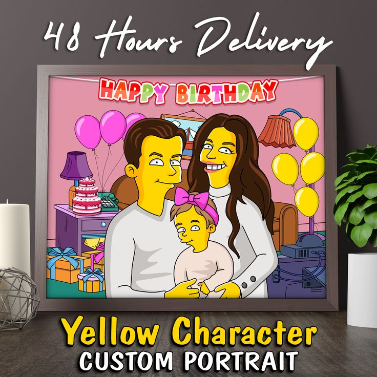 Custom yellow character portrait example 1